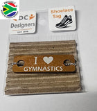I Love Gymnastics Individual Shoelace Tag
