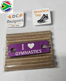 I Love Gymnastics Individual Shoelace Tag