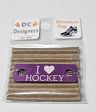 I Love Hockey Individual Shoelace Tag Purple Shoe Lace Tags