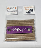 Hockey Lifeline Individual Shoelace Tag Purple Shoe Lace Tags