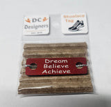 Dream Believe Achieve Individual Shoelace Tag Red Shoe Lace Tags