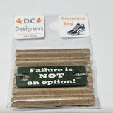Failure is NOT an option! Individual Shoelace Tag Green Shoe Lace Tags