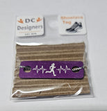 Female Runner Lifeline Individual Shoelace Tag Purple Shoe Lace Tags
