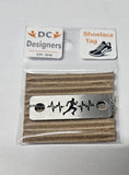 Male Runner Lifeline Individual Shoelace Tag Silver Shoe Lace Tags