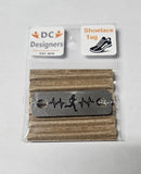 Female Runner Lifeline Individual Shoelace Tag Silver Shoe Lace Tags