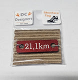 21.1 KM Individual Shoelace Tag Red Shoe Lace Tags
