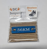 56 KM Individual Shoelace Tag Blue Shoe Lace Tags