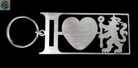I Love Chelsea Key Ring Stainless Steel Brush Finish Key Rings