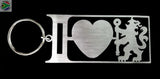 I Love Chelsea Key Ring Stainless Steel Brush Finish Key Rings