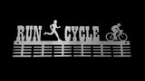 Man Run Cycle Duathlon 48 Tier Medal Hanger Stainless Steel Brush Finish Sports Medal Hangers