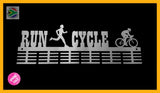 Man Run Cycle Duathlon 48 Tier Medal Hanger Stainless Steel Brush Finish Sports Medal Hangers