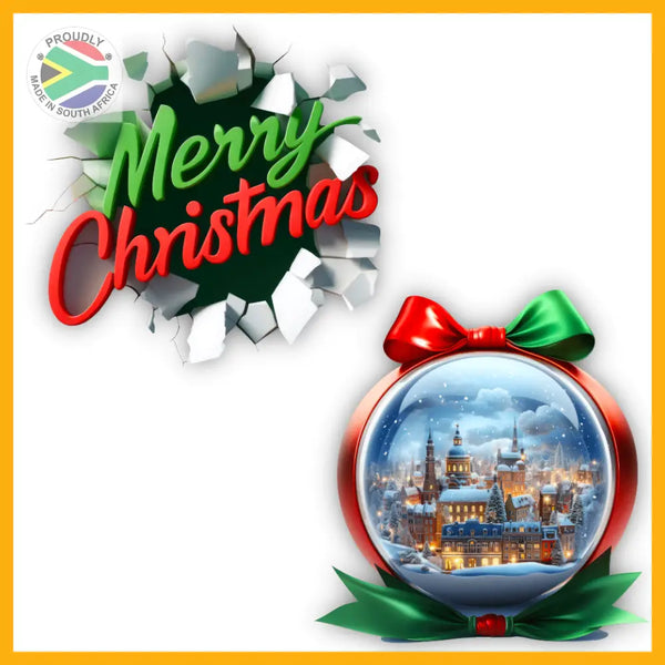Trendspire Snow Globe Christmas Stickers - Set Of 2