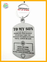To My Son Double Sided Laser Engraved Key Ring-Bag Tag Rings