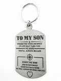 To My Son Double Sided Laser Engraved Key Ring-Bag Tag Rings