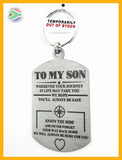 To My Son Double Sided Laser Engraved Key Ring-Bag Tag Rings