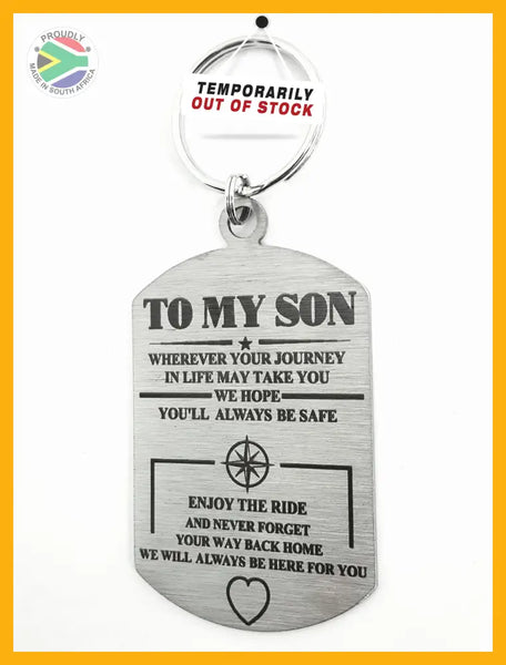 To My Son Double Sided Laser Engraved Key Ring-Bag Tag Rings