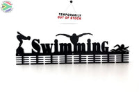 3 Figure Swimming 64 Tier Medal Hanger Black Sports Medal Hangers