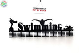 3 Figure Swimming 64 Tier Medal Hanger Black Sports Medal Hangers