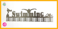 3 Figure Swimming 64 Tier Medal Hanger Stainless Steel Brush Finish Sports Medal Hangers