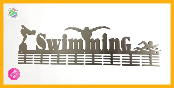 3 Figure Swimming 64 Tier Medal Hanger Stainless Steel Brush Finish Sports Medal Hangers