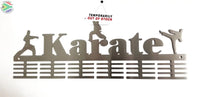 Karate 3 Figure 48 Tier Medal Hanger Stainless Steel Brush Finish Sports Medal Hangers