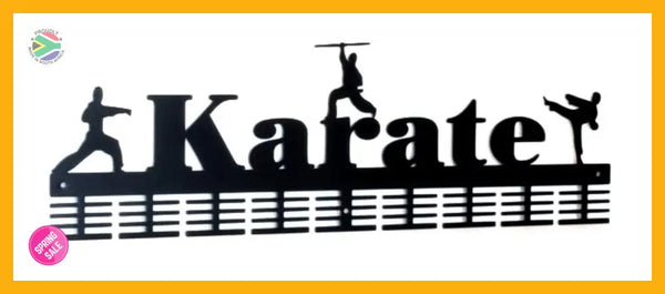 Karate 3 Figure 72 Tier Medal Hanger Black Sports Medal Hangers