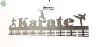 Karate 3 Figure 72 Tier Medal Hanger Stainless Steel Brush Finish Sports Medal Hangers