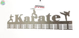 Karate 3 Figure 72 Tier Medal Hanger Stainless Steel Brush Finish Sports Medal Hangers