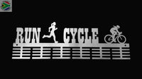 Lady Run Cycle Duathlon 48 Tier Medal Hanger Stainless Steel Brush Finish Sports Medal Hangers