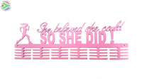 She Believed She Could So Did Running 48 Tier Medal Hanger Pink Sports Medal Hangers