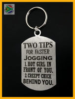 Two Tips For Faster Jogging Man Design Single Sided Laser Engraved Key Ring-Bag Tag Key Rings