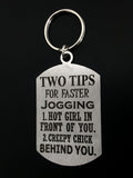 Two Tips For Faster Jogging Man Design Single Sided Laser Engraved Key Ring-Bag Tag Key Rings