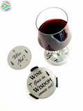 Wine Coasters Laser Etched In Stainless Steel