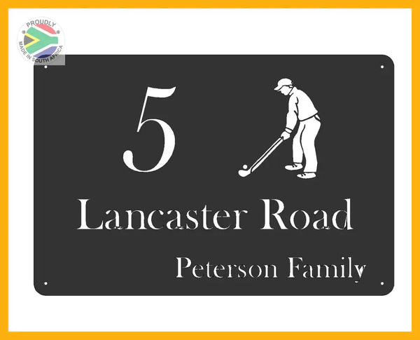 Golfer House Sign Wall Art