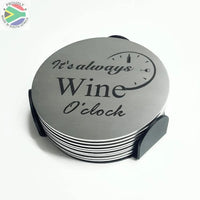 Wine Coasters Laser Etched In Stainless Steel