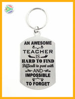 An Awesome Teacher Is Hard To Find Single Sided Laser Engraved Key Ring-Bag Tag Key Rings