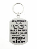 An Awesome Teacher Is Hard To Find Single Sided Laser Engraved Key Ring-Bag Tag Key Rings