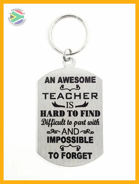 An Awesome Teacher Is Hard To Find Single Sided Laser Engraved Key Ring-Bag Tag Key Rings