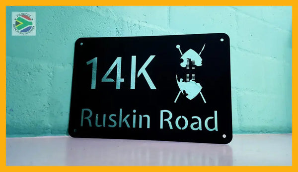Shield & Spear Design House Sign Wall Art