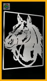 Horse Portrait Mounted Wall Art Stainless Steel Brush Finish
