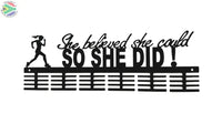 She Believed She Could So Did Running 48 Tier Medal Hanger Black Sports Medal Hangers