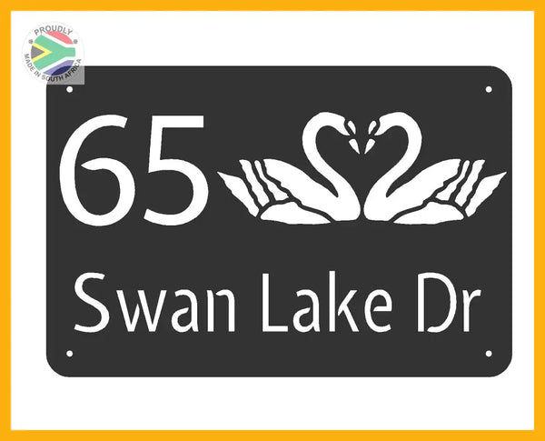 Swan Couple House Sign Wall Art
