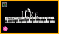 Personalised 72 Tier Medal Hanger With Name Figures And A Motivational Saying! Sports Medal Hangers