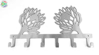 Protea Flower Key Hook Stainless Steel Brush Finish Hooks