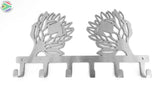 Protea Flower Key Hook Stainless Steel Brush Finish Hooks