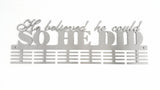 He Believed He Could Words Medal Hanger Stainless Steel Brush Finish / 48 Tier Sports Medal Hangers