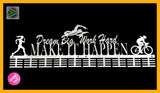 Dream Big Work Hard Sbr Lady Or Man 80 Tier Medal Hanger Stainless Steel Brush Finish / Sports