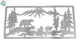 Bear Family In The Mountains Mounted Wall Art