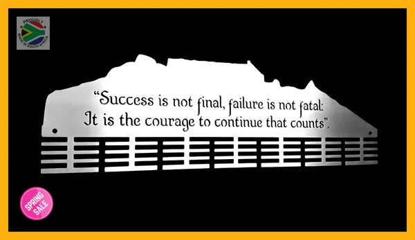 Table Mountain: Success Is Not Final Motivational 56 Tier Medal Hanger Sports Medal Hangers