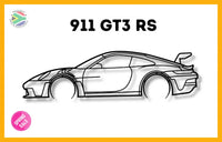 911 Gt3 Rs Model 992 Detailed Silhouette Metal Wall Art